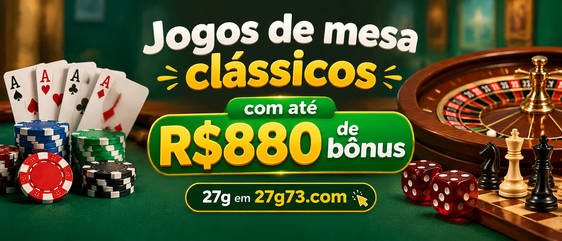 Tela com categoria de jogos de mesa em destaque, mostrando opções de cassino online.