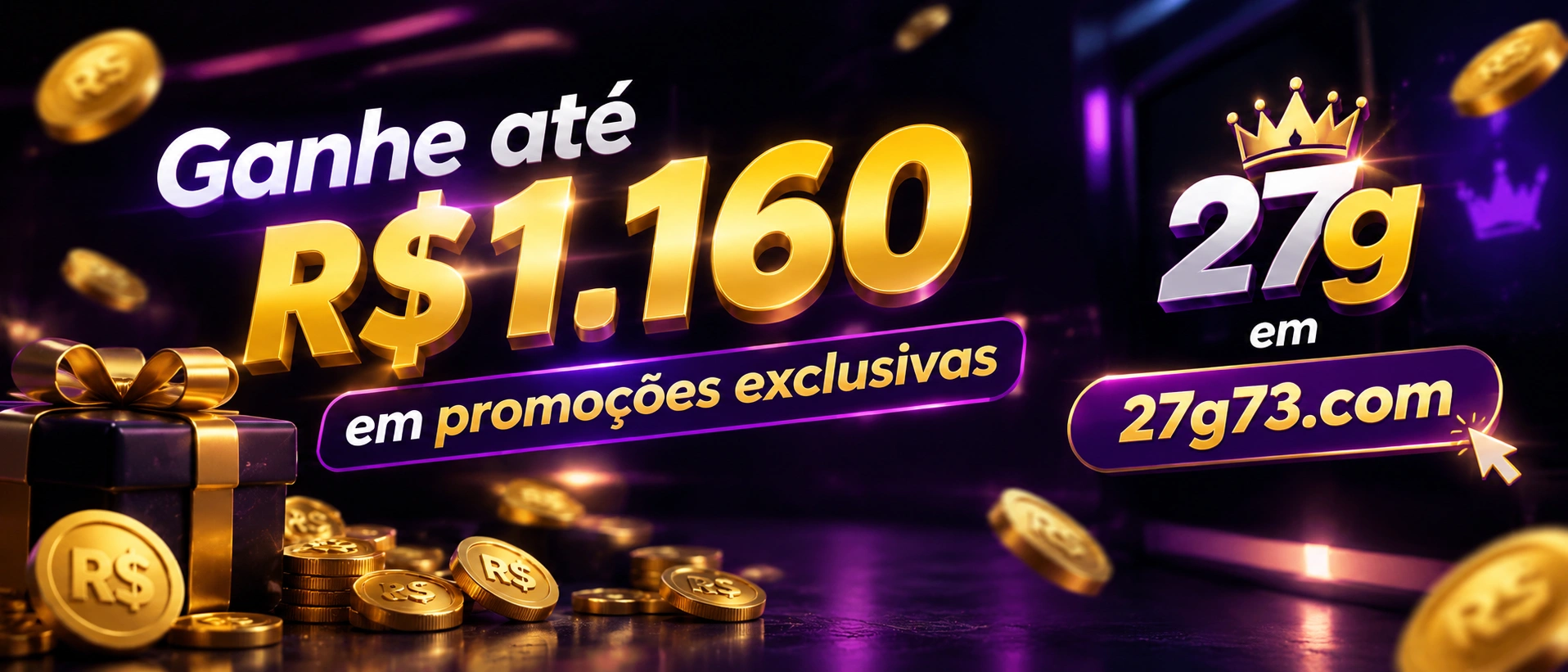 Interface da 27g73 com área promocional, convite de amigos e acesso ao saldo da conta
